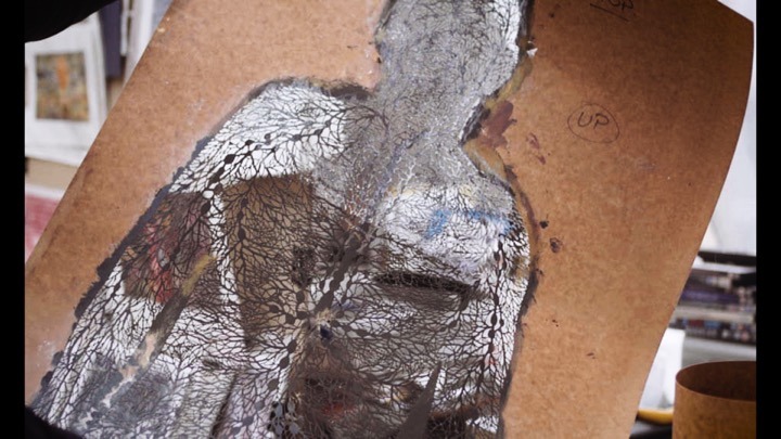 Artist Andrew Carnie talks through ideas for new artworks in his studio. 1