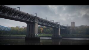 LNER Train Crossing the King Edward VII Bridge from Gateshead to Newcastle 2